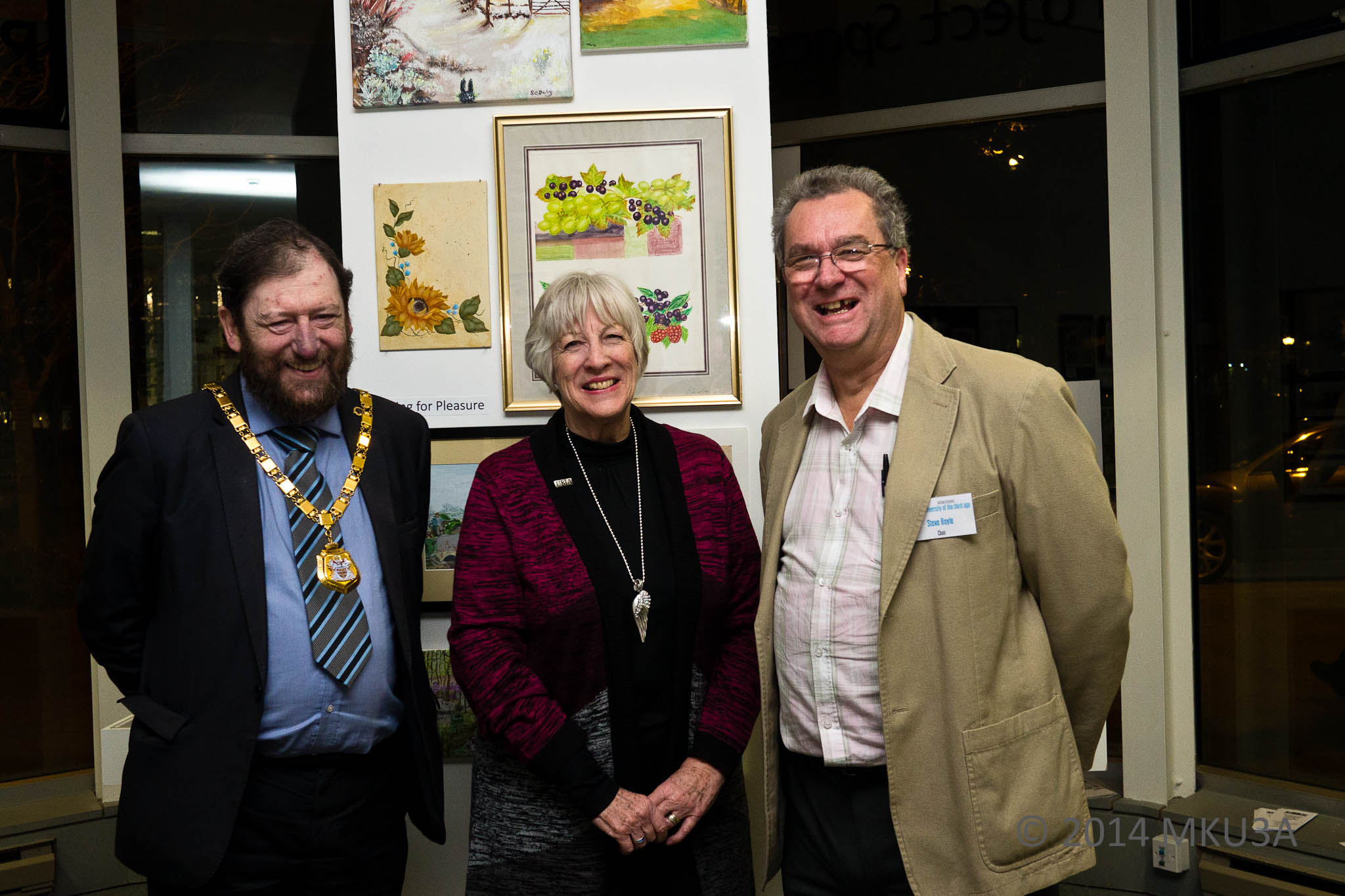 The Mayor of Milton Keynes, Councillor Brian White, the National Chairman of U3A, Barbara Lewis and Milton Keynes U3A Chair, Stephen Royle